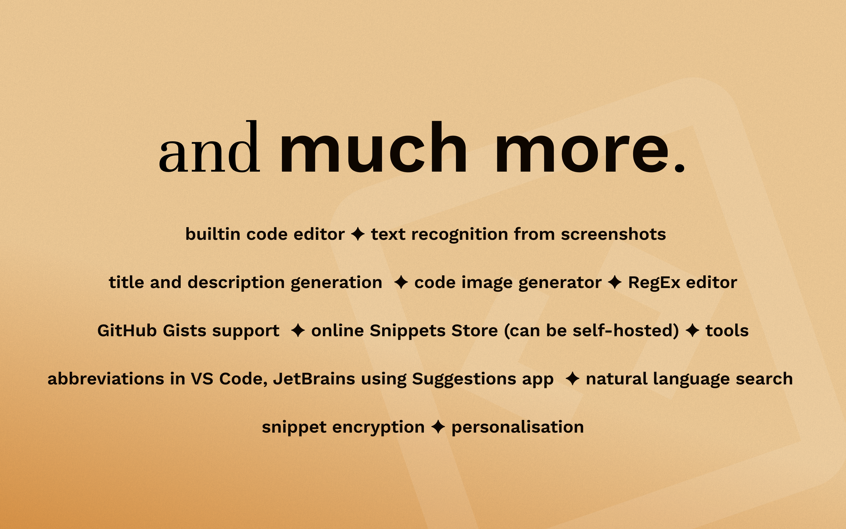 Utilities and extra features